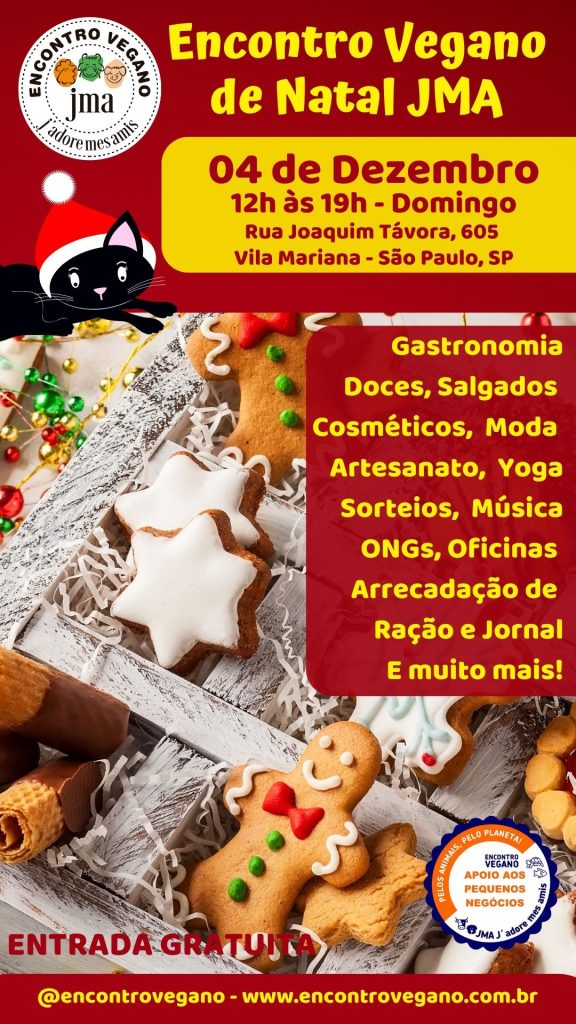 Encontro Vegano de Natal JMA: Confira as atrações do evento na Vila Mariana